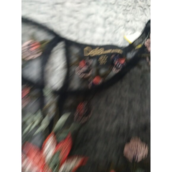 Dalia Sheer Embroidered Floral Flared Sleeve Top Small Multicolor Boho Feminine - Picture 4 of 11